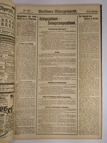 Berliner Morgenpost 17. Jahrgang 1914 (Juli/August), Nr. 200-238, mit Beilagen