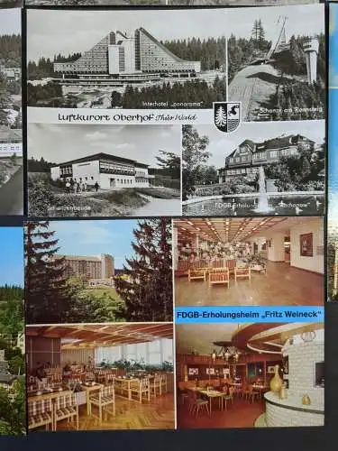 AK Lot: 14 DDR-Postkarten Oberhof, Thüringer Wald, Lütschetalsperre, Rennsteig