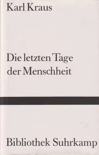 Buch: Die letzten Tage der Menschheit, Kraus, Karl, 1992, Suhrkamp