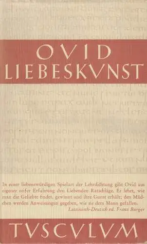 Buch: Liebeskunst, Ovidius Naso, Publius, 1964, Ernst Heimeran, gebraucht, gut