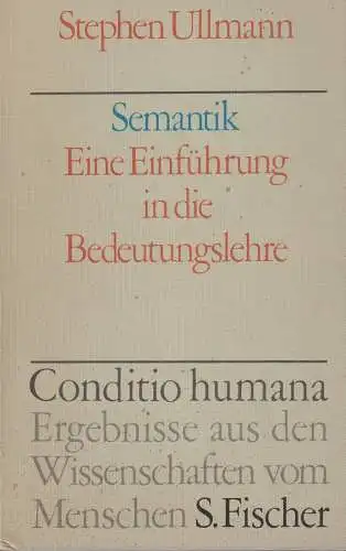 Buch: Semantik, Ullmann, Stephen, 1973, S. Fischer, gebraucht gut