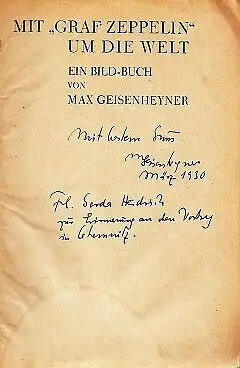 Buch: Mit Graf Zeppelin um die Welt, Geisenheyner, Max. 1929