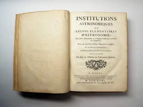 Buch: Institutions Astronomiques, Lemonnier, Pierre-Charles / Keill, John. 1746