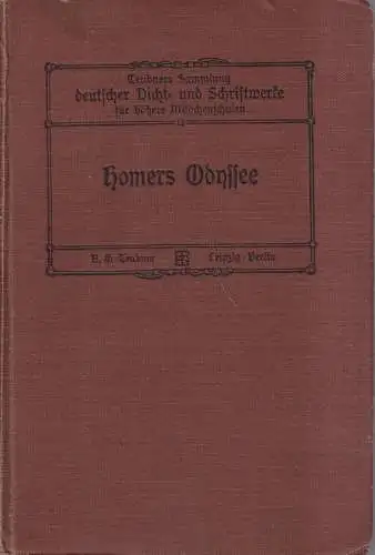 Buch: Homers Odyssee, Teubners Sammlung deutscher Dicht- und Schriftwerke Bd. 12