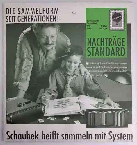 Schaubek Briefmarkenalben Nachträge Standard Bundesrepublik Deutschland 1991