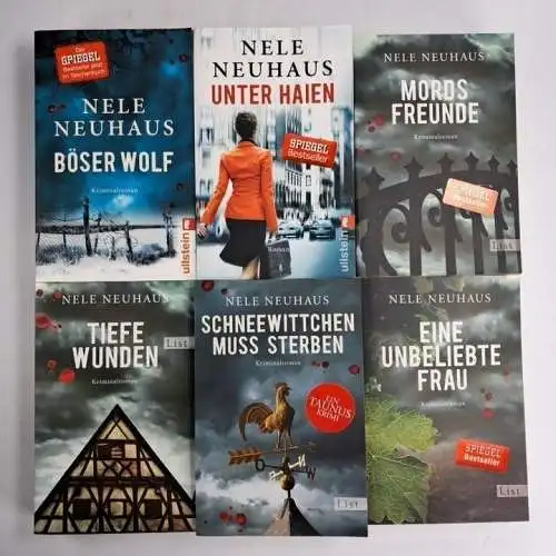 6 Bücher Nele Neuhaus: Schneewittchen, unbeliebte Frau, Mordsfreunde, Wunden ...