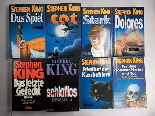 8 Bücher Stephen King: Dolores; Stark; tot; Das Spiel; Schlaflos; Friedhof ...