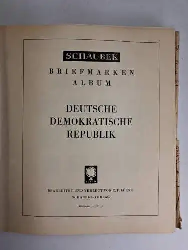 Schaubek Briefmarken Album Deutsche Demokratische Republik, mit Schutzumschlag
