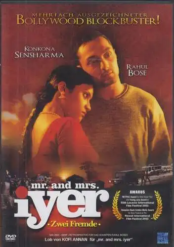 DVD: Mr. and Mrs. Iyer. Zwei Fremde, KSM, Konkona Sensharma, Rahul Bose, gut