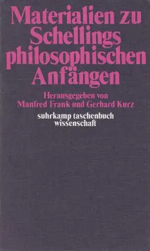 Buch: Materialien zu Schellungs philosophischen Anfängen. 1979, Suhrkamp