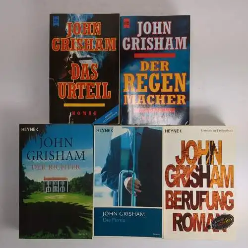 5 Bücher John Grisham: Regenmacher, Urteil, Berufung, Firma, Richter, Heyne