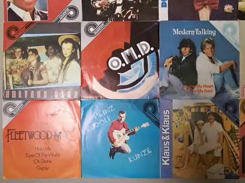 20 verschiedene 7" Amiga Quartett Single Schallplatten, Elton John & John Lennon