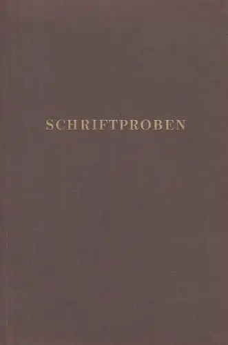 Buch: Schriftproben, Vereinigung Volkseigener Betriebe Werkdruck Gräfenhainichen