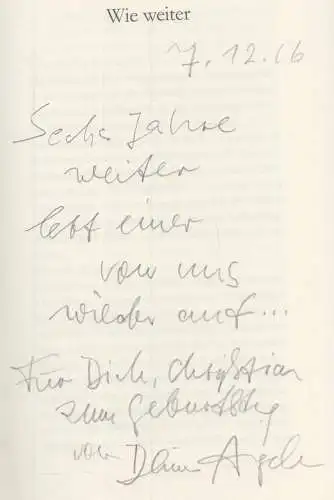 Buch: Wie weiter, Krauß, Angela, 2006, Suhrkamp Verlag, gebraucht, signiert