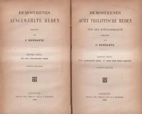 Buch: Acht Philippische Reden, Erstes Heft, Demosthenes, 1865, Teubner