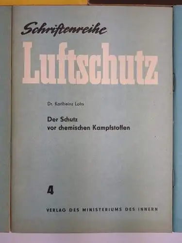 5 Hefte Luftschutz: 25 Fragen - 25 Antworten, Selbstschutz der Bevölkerung ...