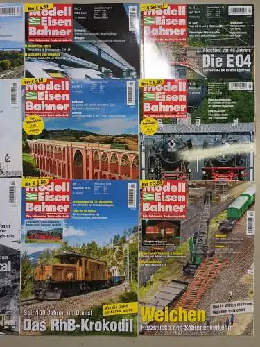 Modelleisenbahner 2021, Heft 1-12, Verlagsgruppe Bahn, Zeitschrift, Modellbau