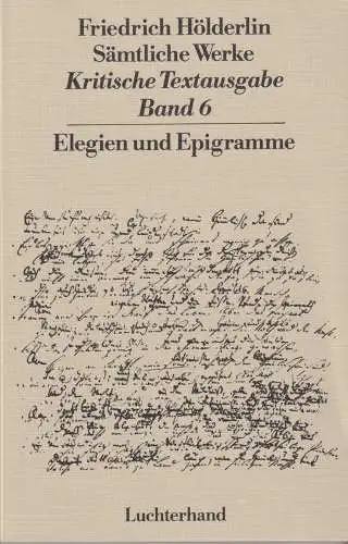 Buch: Elegien und Epigramme, Hölderlin, Friedrich, 1979, Luchterhand