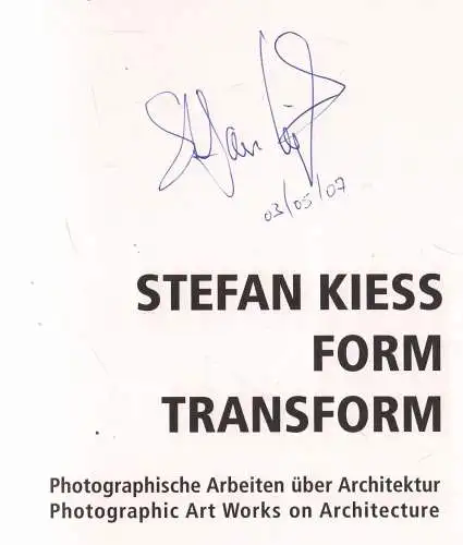 Ausstellungskatalog: Stefan Kiess: Form. Transform, 2002, Kultur-Dokumentation