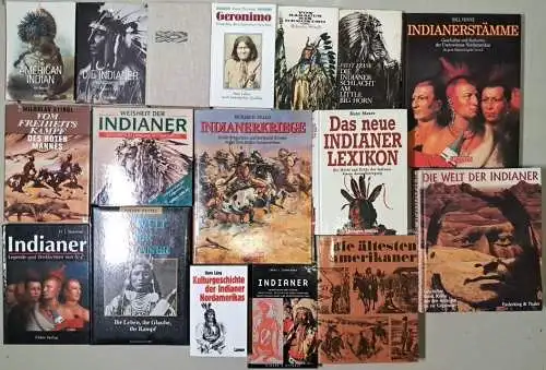 19 Bücher Indianer / Native Americans, Lexikon, Häuptlinge, Konvolut, Bundle