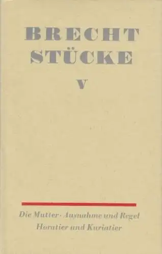 Buch: Stücke. Band V, Brecht, Bertolt. Brecht Stücke, 1968, Aufbau-Verlag