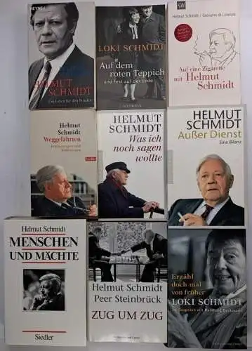 9 Bücher Helmut Schmidt: Weggefährten; Was ich noch sagen wollte; Außer Dienst..