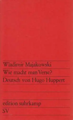 Buch: Wie macht man Verse? Wladimir Majakowski, 1964, edition suhrkamp 62