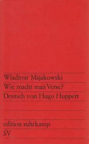 Buch: Wie macht man Verse? Wladimir Majakowski, 1964, edition suhrkamp 62