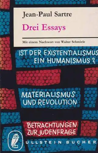 Buch: Drei Essays, Sartre, Jean-Paul, 1965, Ullstein Verlag, gebraucht, gut