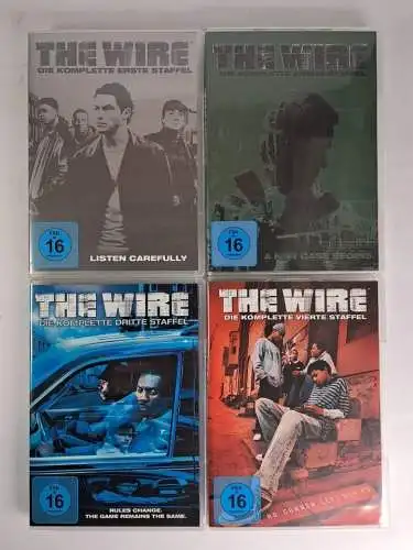 4 DVD-Boxen: The Wire. Staffel 1-4, David Simon, Dominic West, Lance Reddick