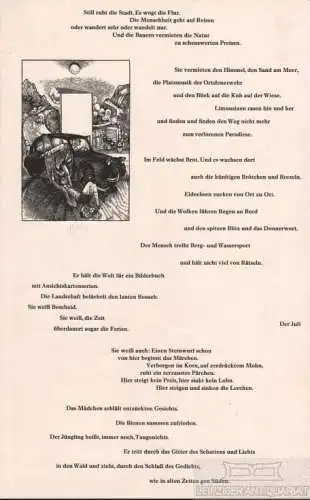 Holzstich: Der Juli, Hirsch, Karl-Georg. Kunstgrafik, 1972, Karl Quarch Verlag