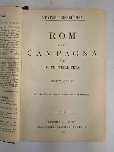 Buch: Rom und die Campagna, Gsell Fels, Th., 1906, Bibliographisches Institut