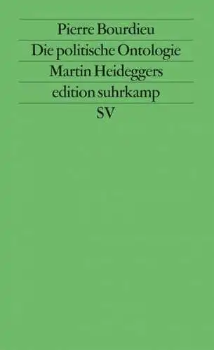 Buch: Die politische Ontologie Martin Heideggers, Pierre Bourdieu, 2005 Suhrkamp