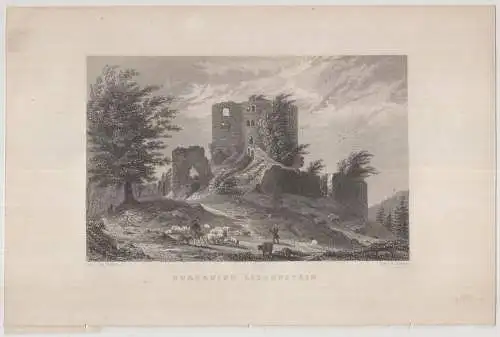 Stahlstich: Burgruine Liebenstein. Das malerische und romantische Deutsch 346234