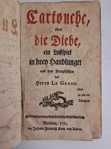 Buch: Gesammlete Lustspiele, Le Grande, Marc Antoine. 1762