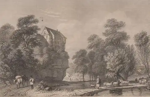 Stahlstich: Lohmen, Das malerische und romantische Deutschland, Wigand, 1832