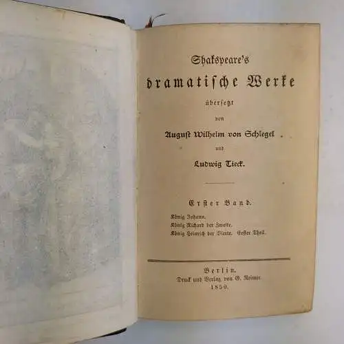 Buch: Shakespeare's dramatische Werke, Verlag Georg Reimer, 12 in 6 Bänden