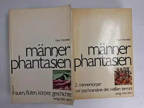 Buch: Männerphantasien 1+2, Klaus Theweleit, 1977, Roter Stern, 2 Bände