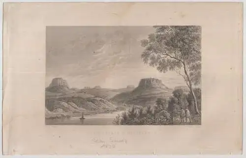 Stahlstich: Lilienstein & Königsstein, Das malerische..., Wigand's Verlag, 1832