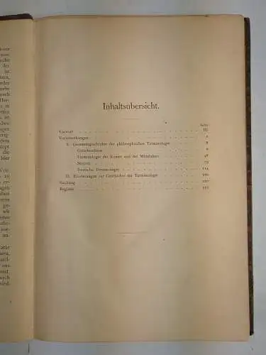 Buch: Geschichte der Philosophischen Terminologie, Eucken, 1879, Veit & Comp.