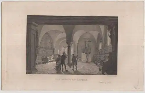 Stahlstich: Die Wartburg-Kapelle, Das malerische und..., Wagner, 1837, Wagner