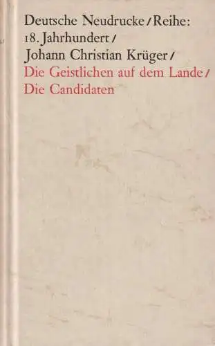 Buch: Die Geistlichen auf dem Lande und Die Candidaten, Krüger, Johann Christian