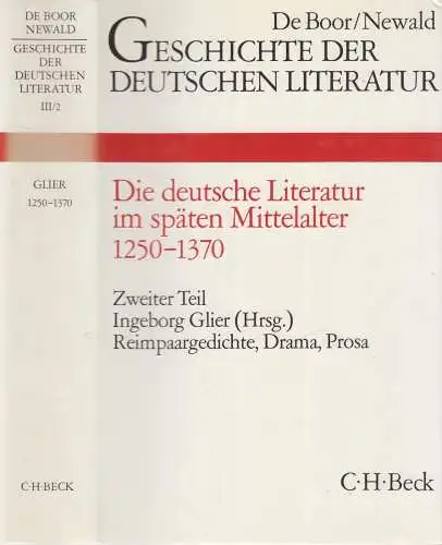 Buch: Geschichte der deutschen Literatur III/2, Ingeborg Glier, 1987, C. H. Beck