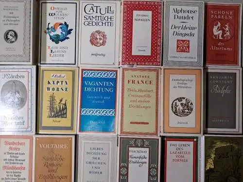 10 Bücher Sammlung Dieterich, Zola, Lichtenberg, Strindberg, Apulejus, Poe ...