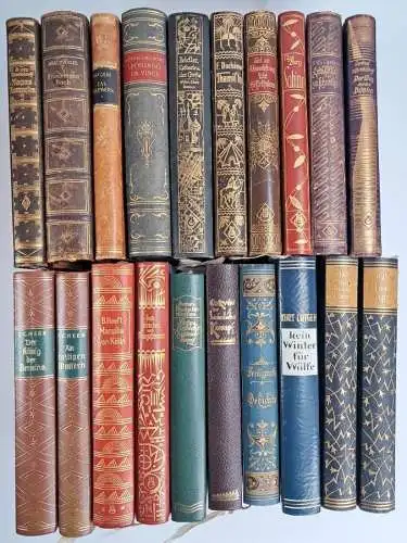 20 dekorative Bücher verschiedener Autoren, vintage, schöne Aufmachung, Gold