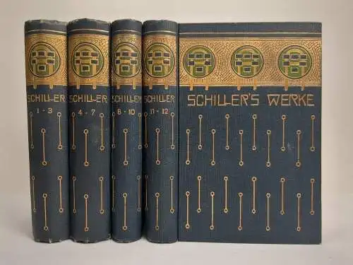 Buch: Schiller's Werke in sechzehn Bänden, 12 Teile in 4 Bänden, 1907, Globus