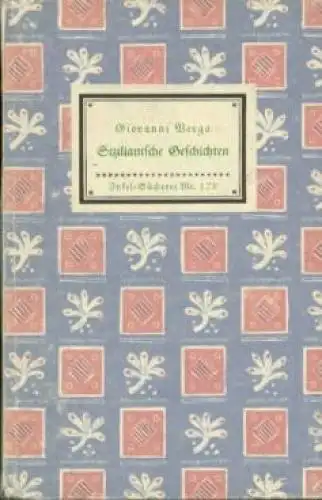 Insel-Bücherei 178, Sizilianische Geschichten, Verga, Giovanie. 1951