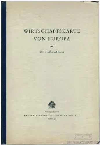 Buch: Wirtschaftskarte von Europa, William-Olsson, W. 1953, gebraucht, gut