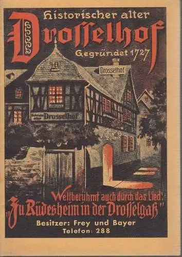 Heft: Historischer alter Drosselhof, Gegründet 1727. Ca. 1930, Eugen Straub