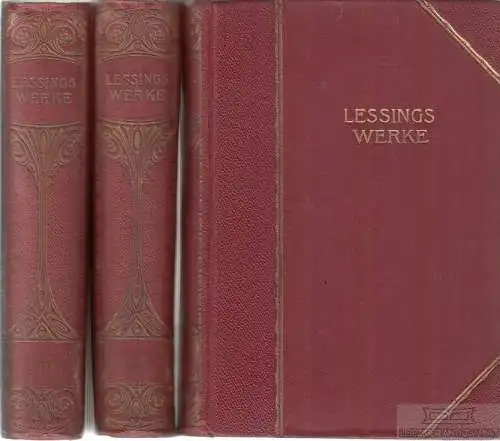 Buch: Lessings Werke. Auswahl in sechs Teilen, Lessing. 6 in 3 Bände, ca. 1910